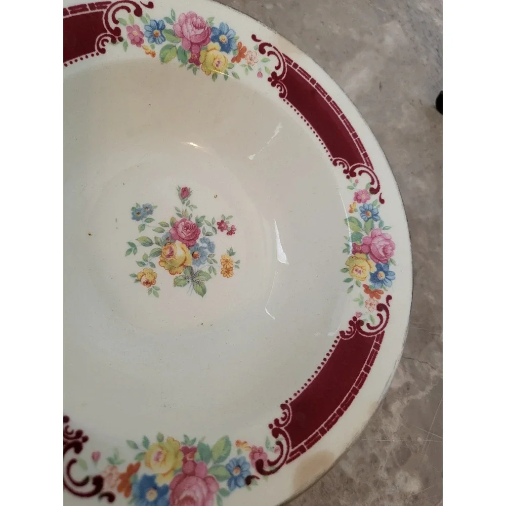 3x Vintage Homer Laughlin Fruit‎ Sherbert Dessert Bowl Rimmed Rose